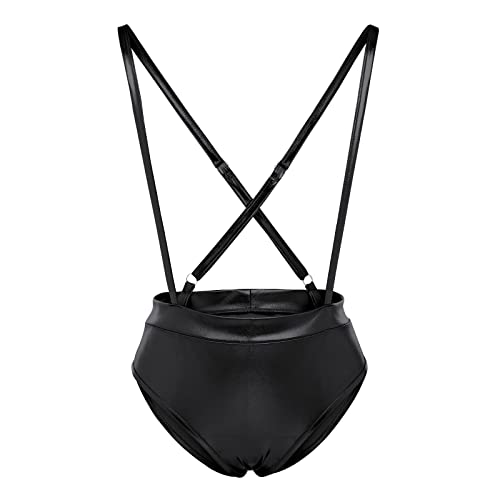 FYMNSI Women Sexy Holographic Metallic Bandeau Top Strapless Bikini Reflective Shiny Booty Shorts High Waist Cheeky Clubwear