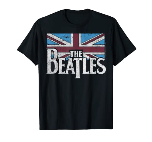 The Beatles British Flag Red, White, and Blue Short Sleeve T-Shirt