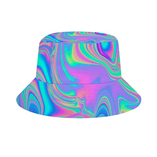Bucket Hat for Women Psychedelic Trippy Summer Beach Sun Hat Travel Fisherman Cap
