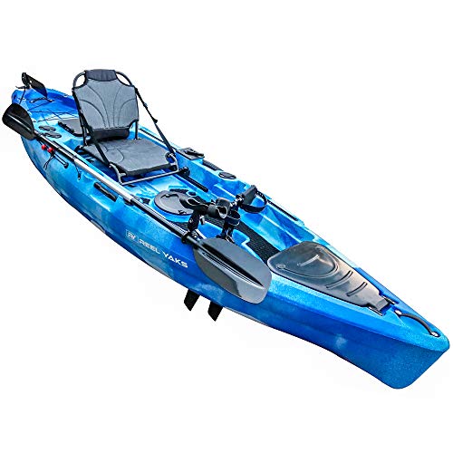 Pedal Kayak Fishing Angler 11 | sit on top or Stand | 500lbs Capacity for Adult Youths Kids| Suitable for Ocean Lakes Rivers | Foot or Paddle Drive Motor| Pesca canoas caiaques caña pescar