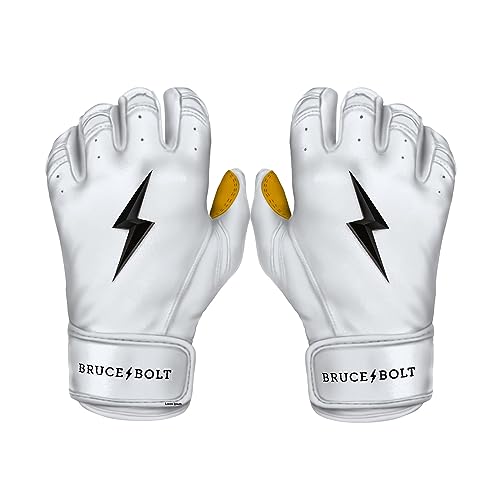 BRUCE BOLT Original Series Short Cuff White Batting Glove - White XXLarge