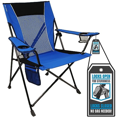 Kijaro Dual Lock Portable Camping Chairs - Enjoy the Outdoors with a Versatile Folding Chair, Sports Chair, Outdoor Chair & Lawn Chair - Dual Lock Feature Locks Position Maldives Blue