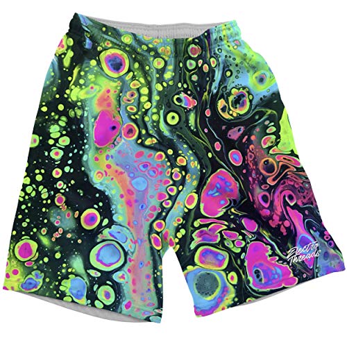 Electro Threads Graphic Shorts, Funky Shorts for Men, Neon Men Shorts